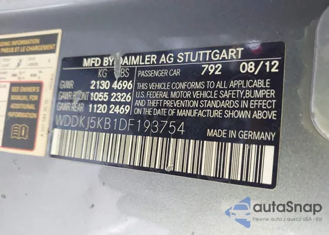 2013 Mercedes-Benz E 350 z USA, uszkodzony, nr VIN WDDKJ5KB1DF193754